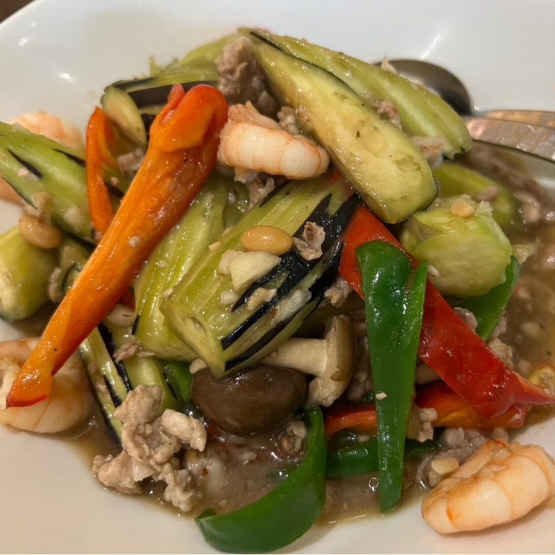 パットマクーアヤオムーサップ　茄子と挽肉の炒め物(バンコクオーキッド )