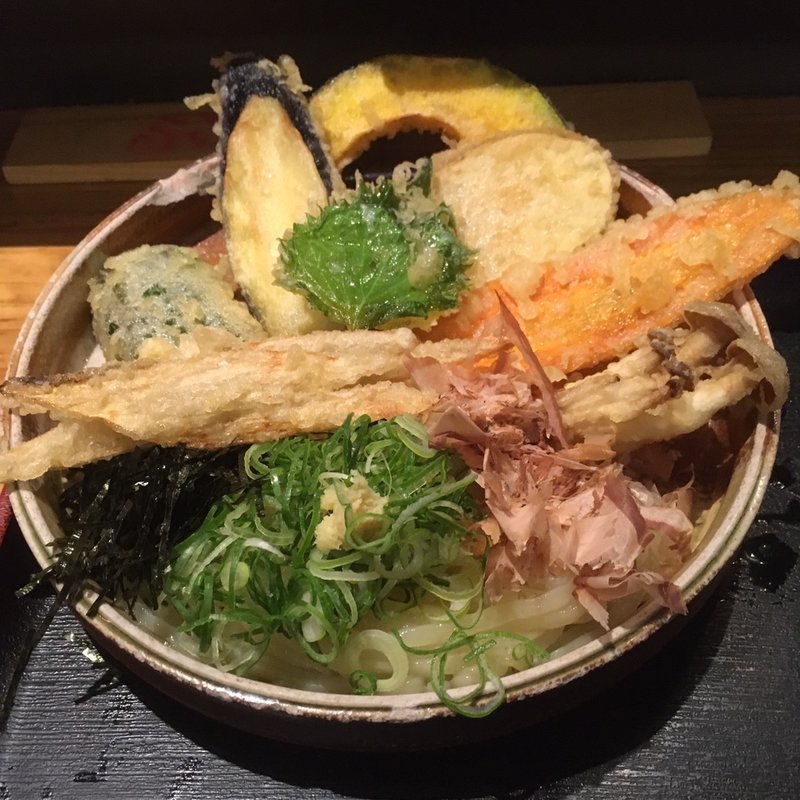 野菜天ぶっかけ(大地のうどん　博多駅ちかてん)