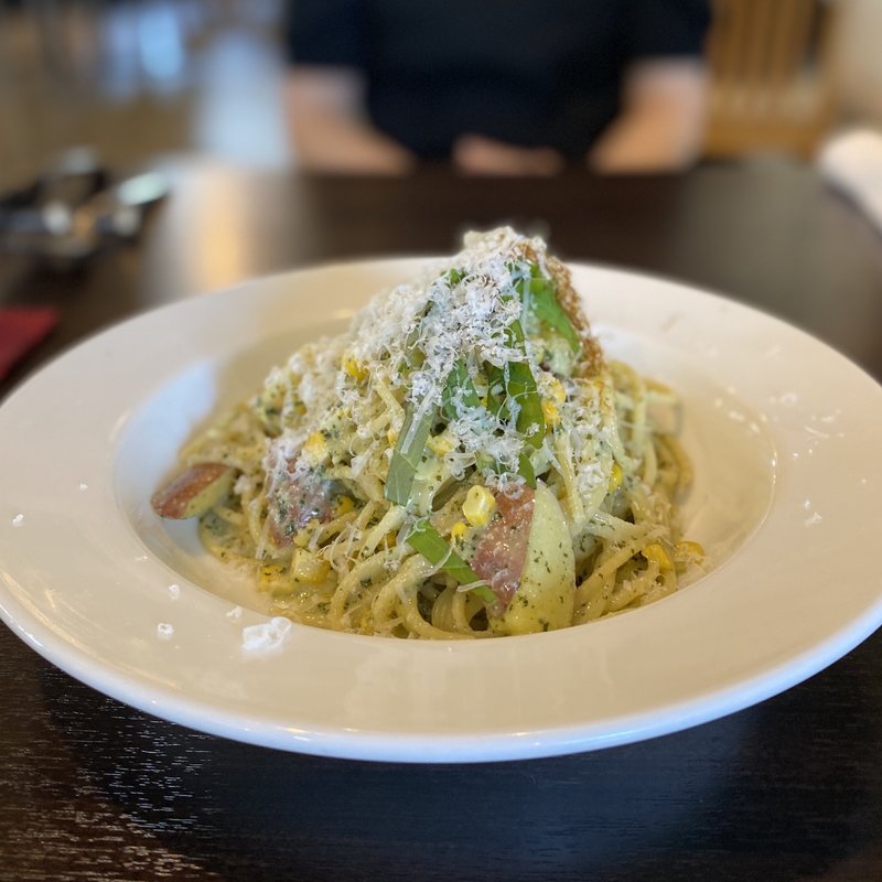 大葉ジェノベーゼとトウモロコシのパスタ(Da Compagno)