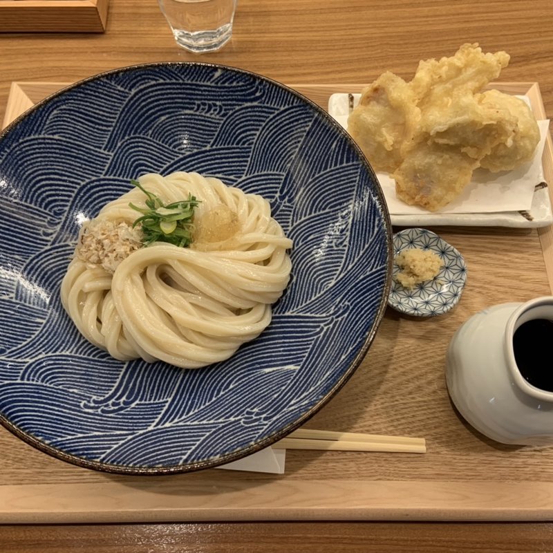 親子天ぶっかけうどん(切麦や甚六 西新宿成子店)