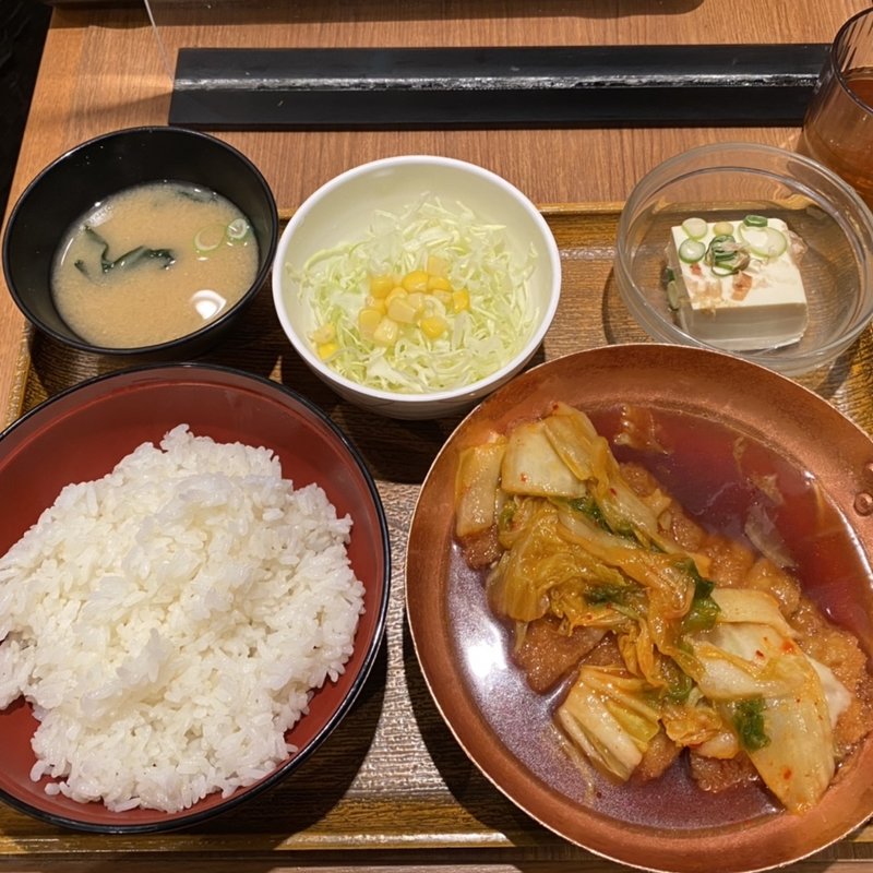キムチチーズかつ丼"Cセット)(祭太鼓 あべのルシアス店)