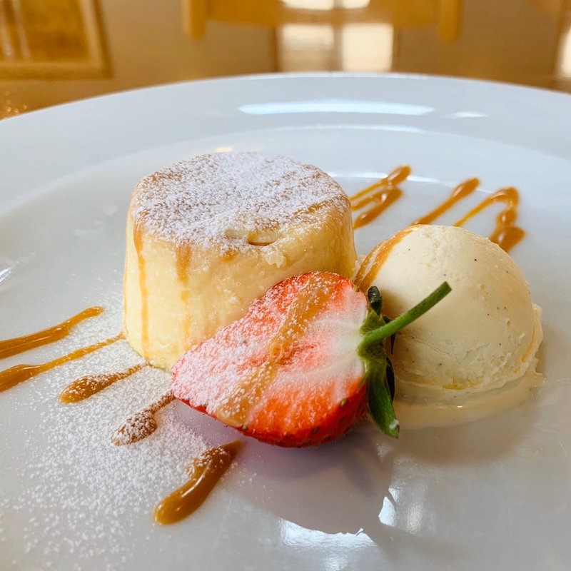 キャラメルプリンとバニラアイス(ピッツェリア ドマーニ)