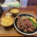 番人ステーキ定食(大)(ステーキ食堂 肉の番人)