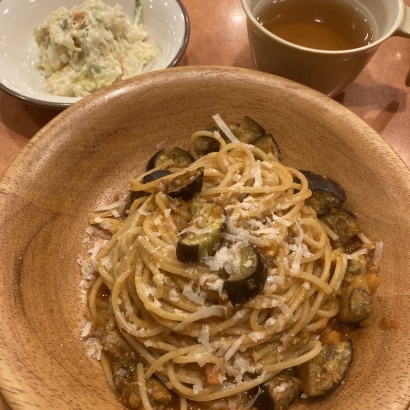 ナスのミートソーススパゲッティ(サイゼリヤ 大阪ガーデンシティ店)