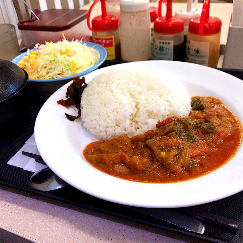 ラタトゥイユカレー 生野菜セット 大盛(松屋 喜多見店)