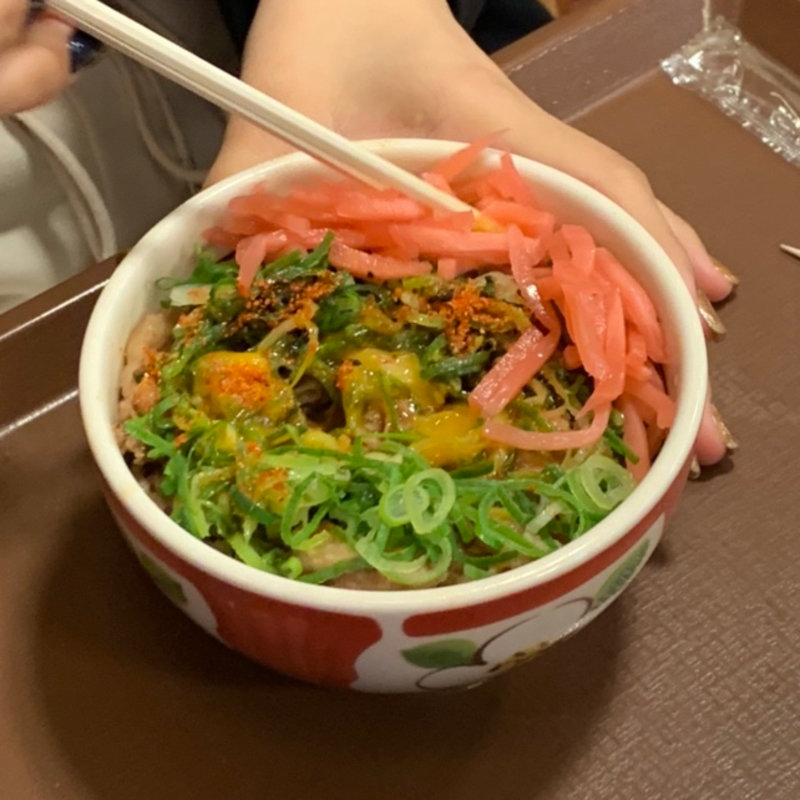 ねぎ玉牛丼(ミニ)(すき家伊東桜木店)