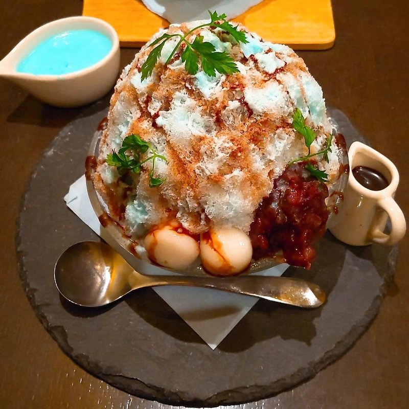 チョコミントかき氷(おいもカフェ 金糸雀)