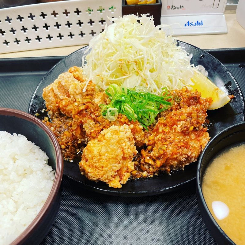 本格唐揚げのやみつき油淋鶏定食(松のや 浮間舟渡店)