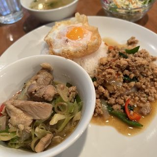 ガパオ+日替わりセット(ソウルフードバンコク （Thai Restaurant SOUL FOOD BANGKOK）)