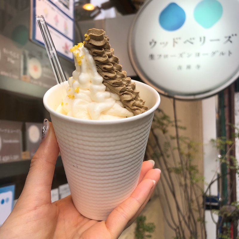 八丈島レモンとティークリーム　みかん生フローズンヨーグルト(ウッドベリーズ 本店)
