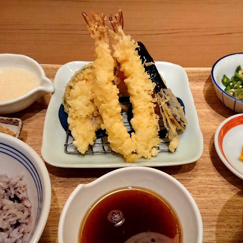 味わい御膳【小鉢三種＋赤だし付】(天婦羅 えびのや ノースポートモール店)