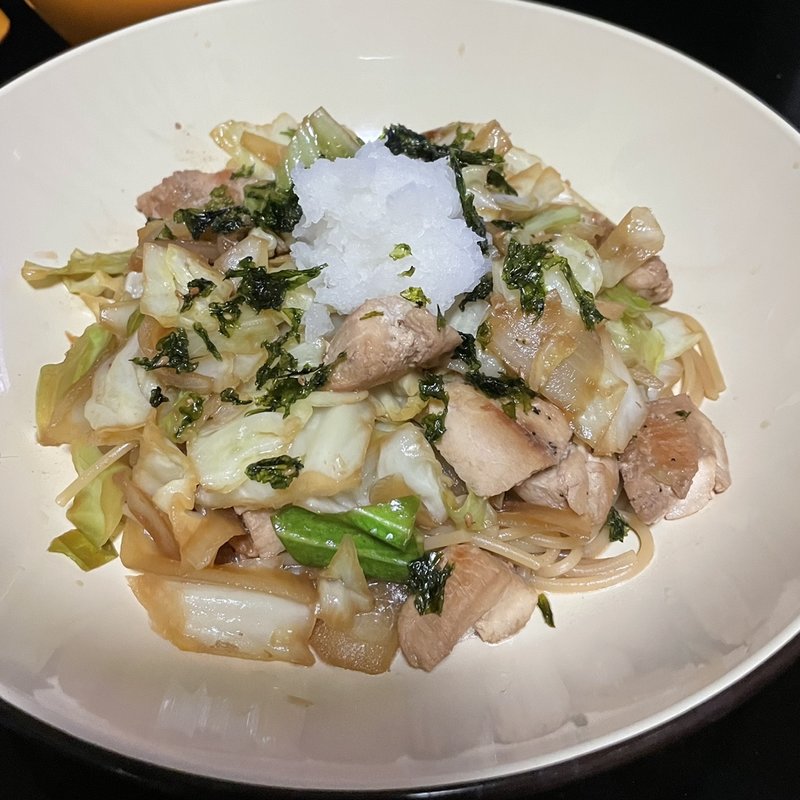 チキンキャベツおろしパスタ(自宅)