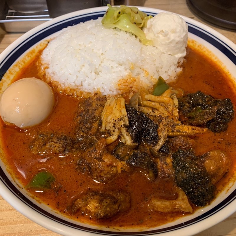 チキン野菜カレー/味玉トッピング(カレーライス専門店 ブラザー)