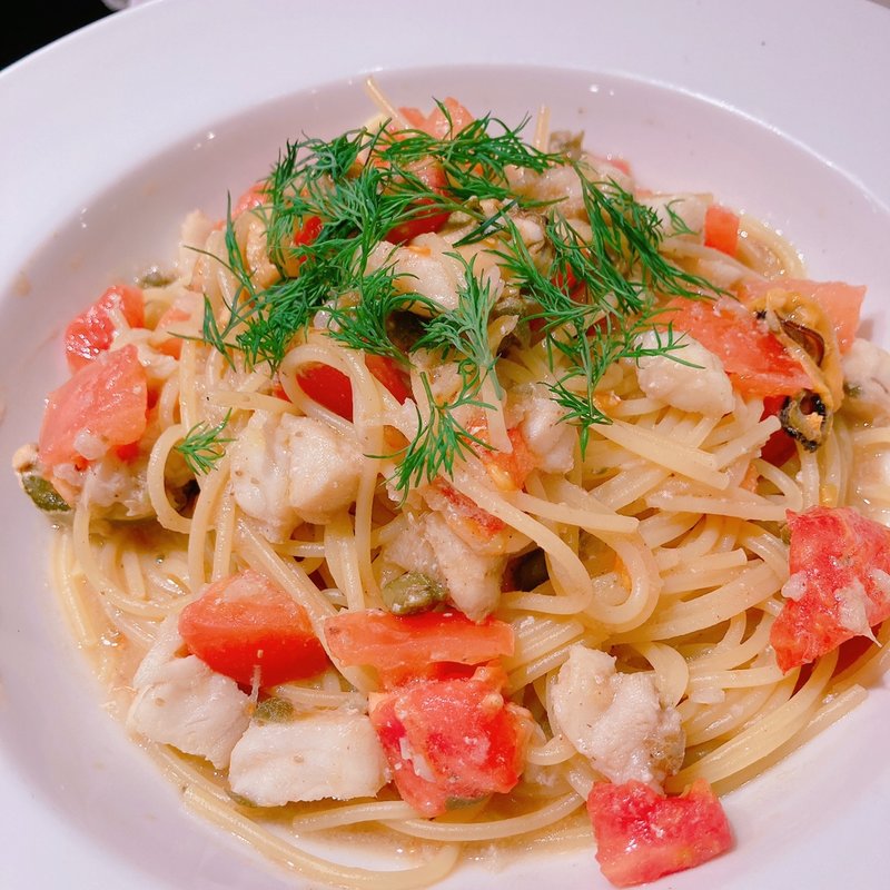 白身魚とムール貝のパスタ(ハーブス ルミネエスト新宿店 （HARBS）)