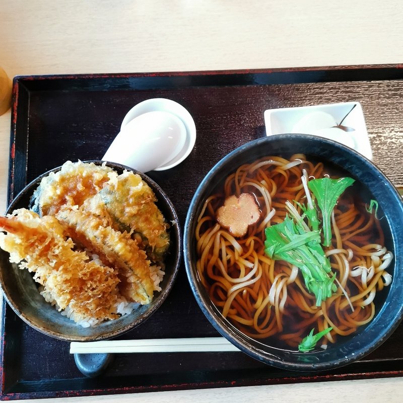 そば  (温) ＋ ミニ天丼 (米庵 )