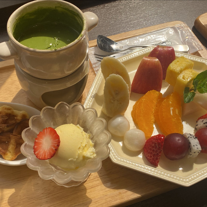抹茶チョコフォンデュ(フルーツカフェ ハタノ （Hatano）)