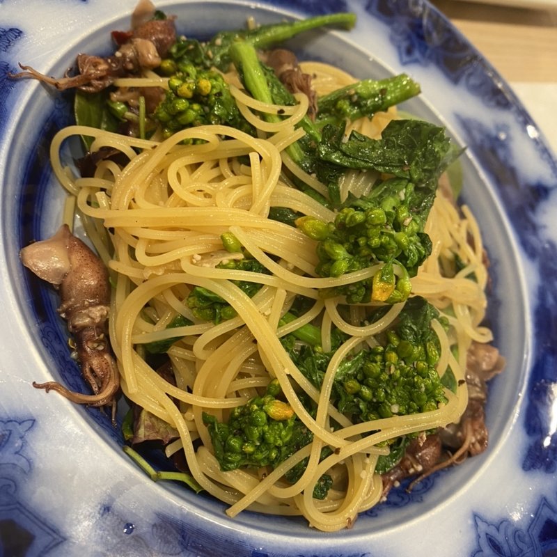 菜の花とホタルイカのパスタ(和み処 ごん)