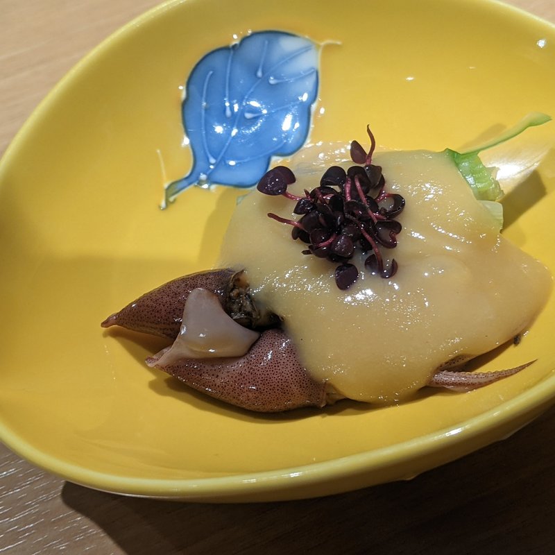 ホタルイカ、うるい、酢味噌掛け(みこころや )