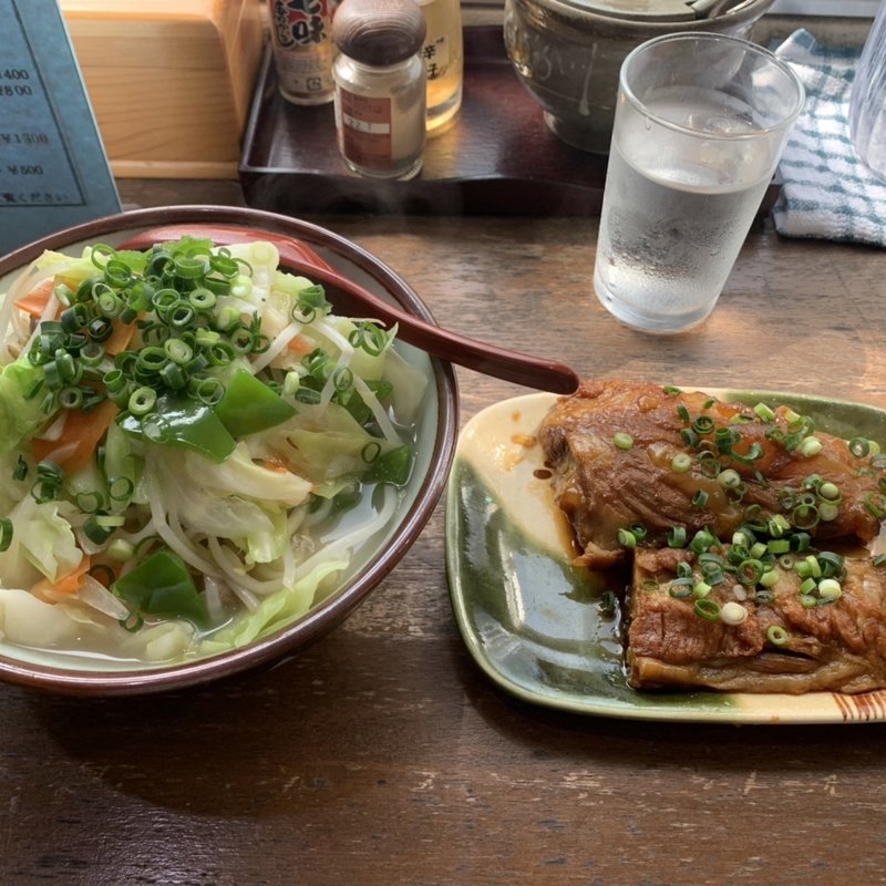 野菜そば(小) 軟骨ソーキ(明石食堂 （あかいししょくどう）)
