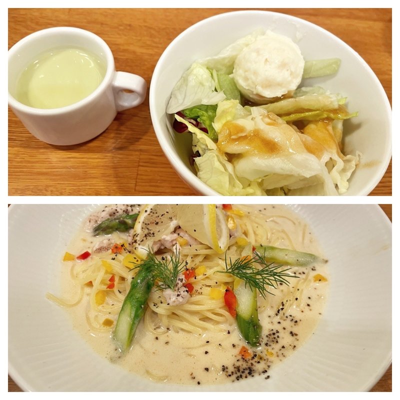 桜姫鶏とアスパラのレモンクリーム(イタリアンダイニングDoNa有楽町イトシア店)