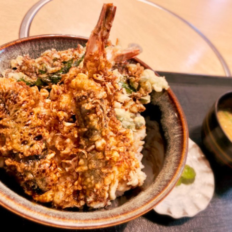 うに・えび天丼(天政 （てんまさ）)