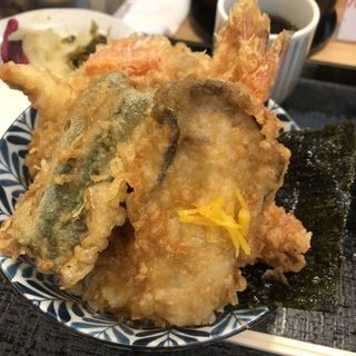 牡蠣、穴子天丼(天冨久)