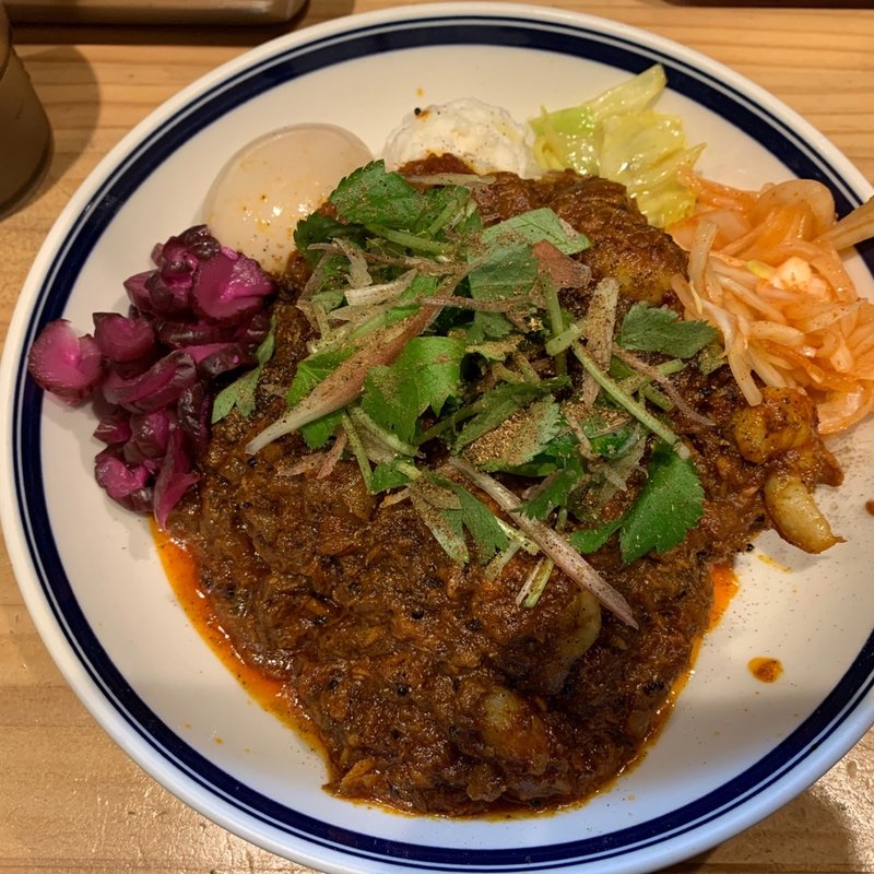 鯖キーマ/エビ・味玉トッピング,辛辛(カレーライス専門店 ブラザー)