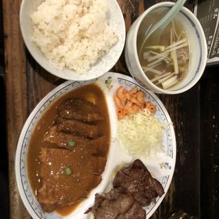 牛たん焼(4枚)&味噌カツのミックス定食(一隆 本店 （いちりゅう）)