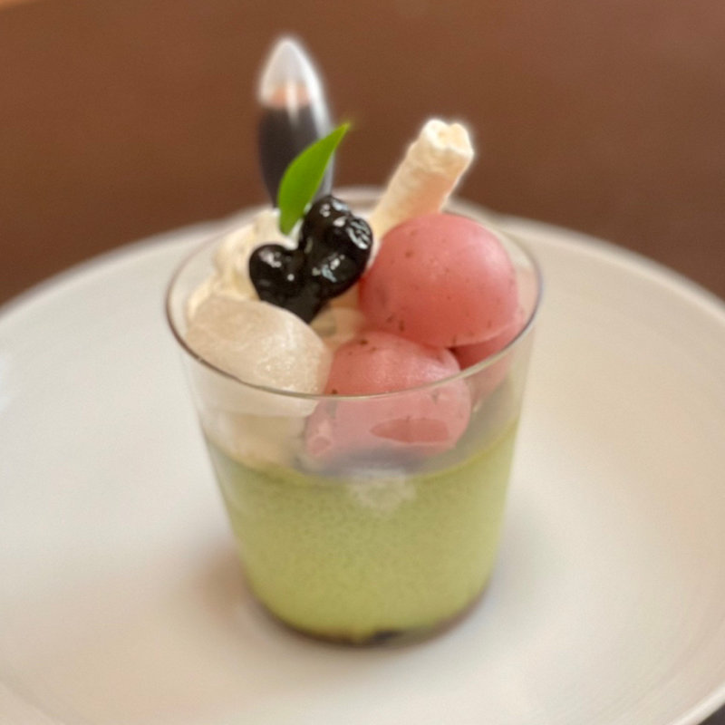 桜あんの抹茶プリン(西洋菓子 おだふじ (大泉学園店))