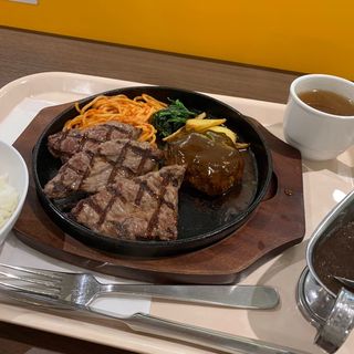 ステーキ&煮込みハンバーグ150g(グリル山田 イオンモール上尾店)