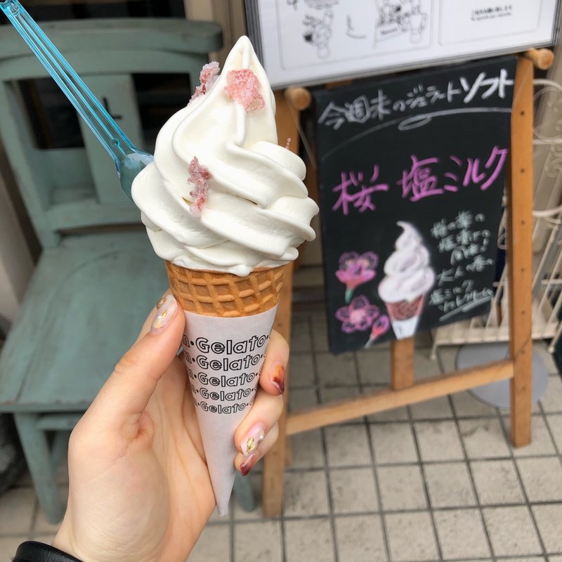 桜塩ミルクジェラートソフト(ジェラテリアアクオリーナ （GELATERIA ACQUOLINA）)