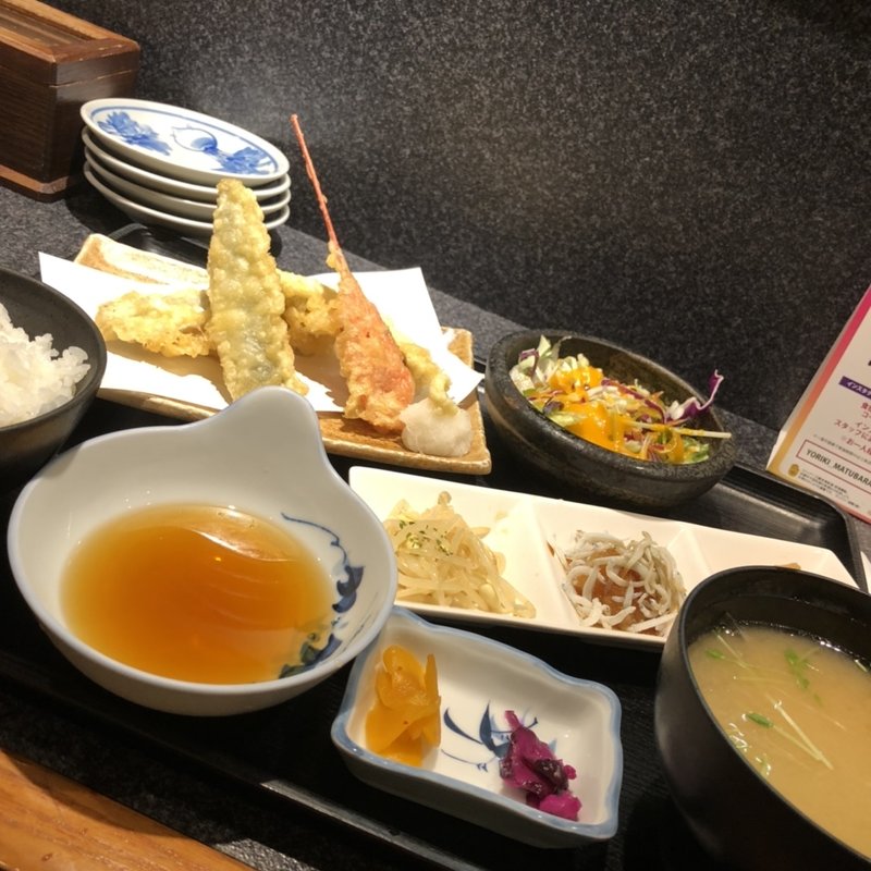 イワシ梅しそ天定食(居酒屋 与力)