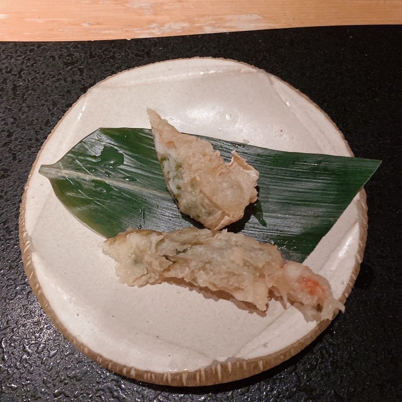 湯葉巻きの天ぷら(石塀小路 豆ちゃ 京都 （イシベコウジ マメチャ）)