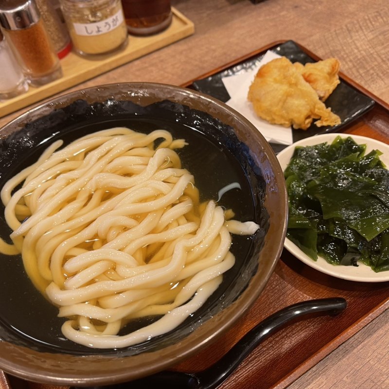 ひやかけ（中）鳴門わかめ・地鶏天(香川一福　矢場町店)