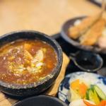 麻婆豆腐とアジフライ