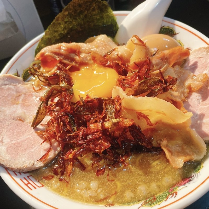 ホタテスペシャル大盛り、つけ玉(一条流がんこ総本家分家荒木町)