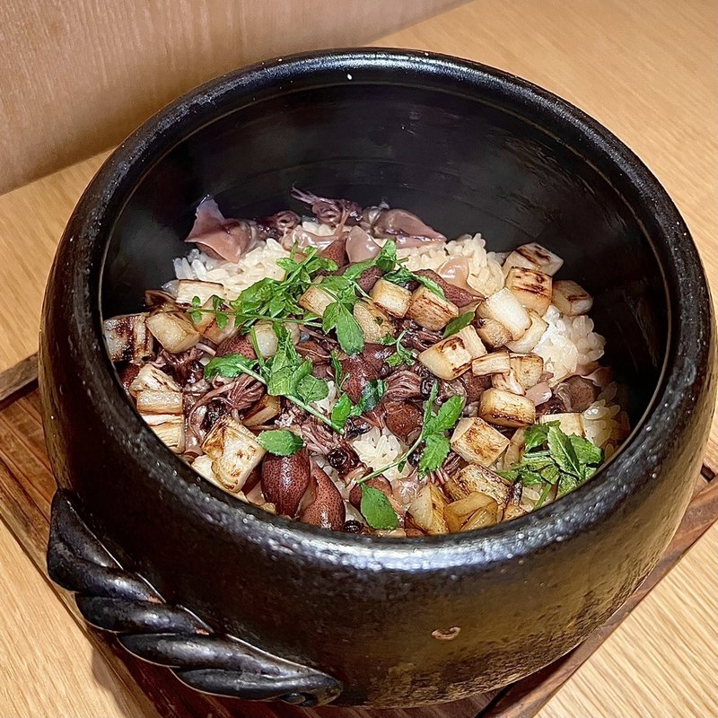 独活とホタルイカの炊き込みご飯(南渋谷 なみの上)