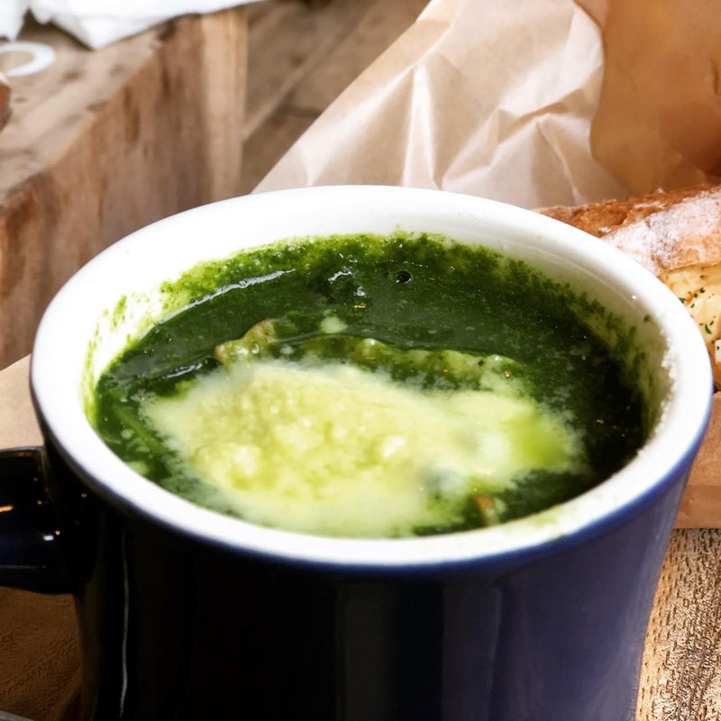 Spinach&Bacon Soup(BONDI COFFEE  SANDWICHES)