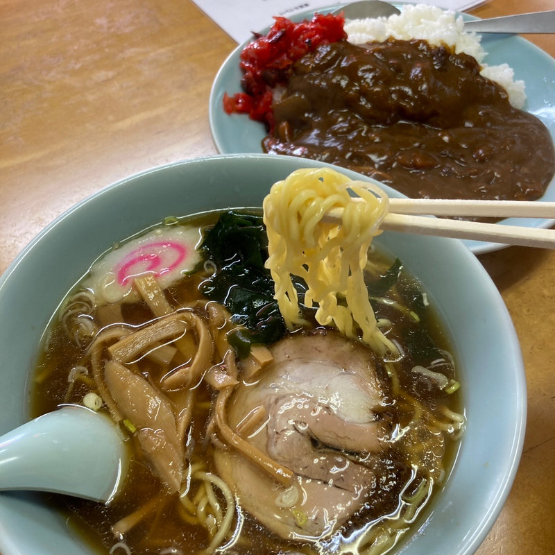 ラーメン+カレーライス(来々店新開店 (しびらき店))