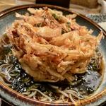 春のかき揚げ生海苔汁のぶっかけ蕎麦