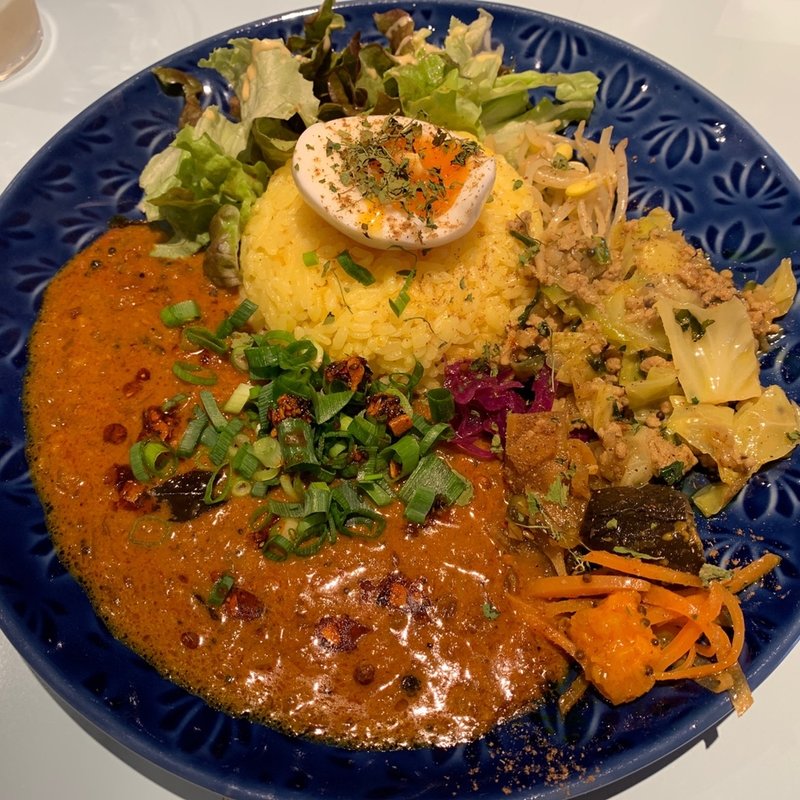 2種あいがけ 花椒/限定(キャベツと春菊のキーマ)(BLUE  MOON OHMIYA)