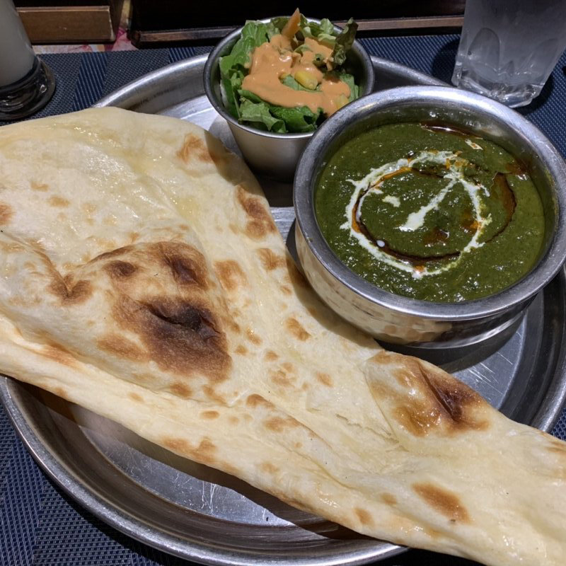 ほうれん草チキンランチ(インディアンレストラン TAJ-2)