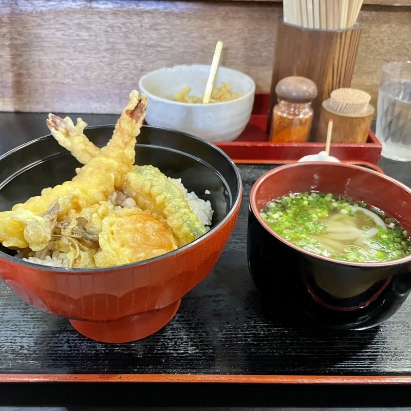天丼ミニうどんセット(みうらうどん)
