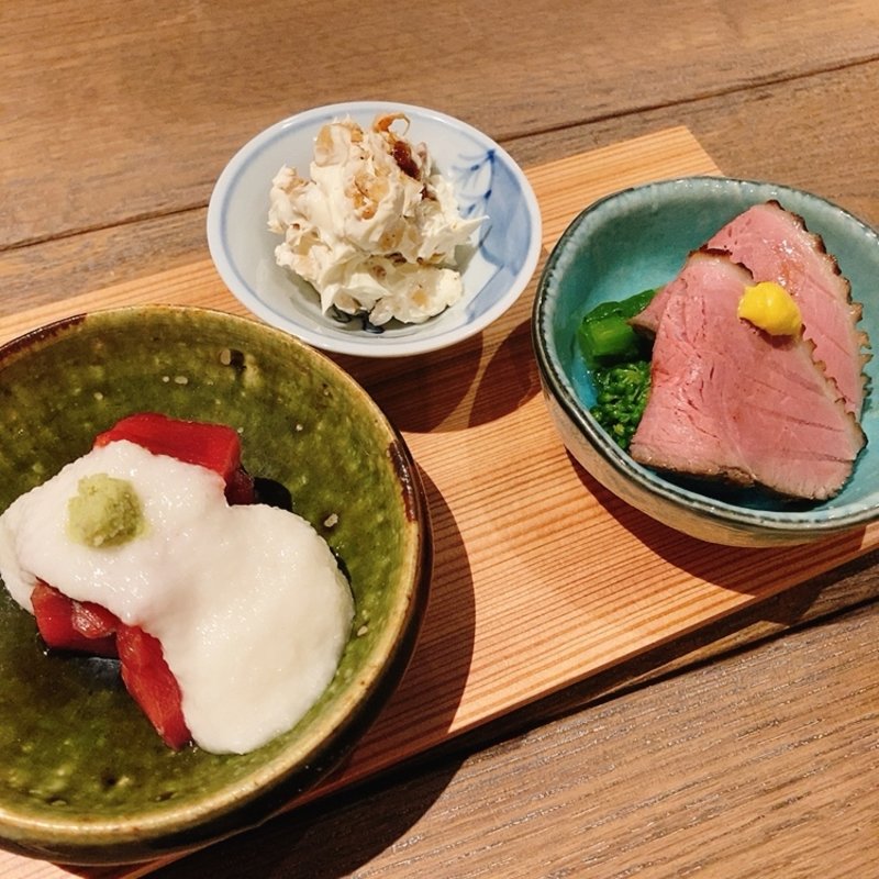 お昼のコース（前菜）(鴨と蕎麦　伝助)