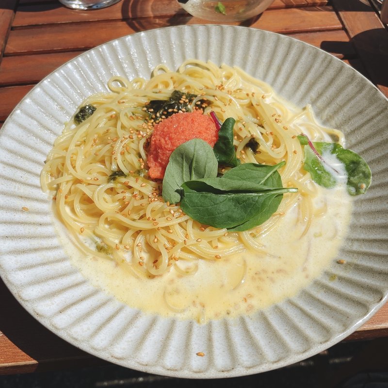 明太子と生のりのクリームパスタ(ルーカフェ)
