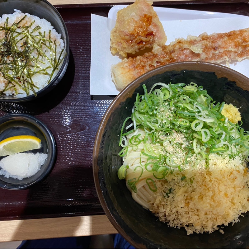 かけうどん＋天ぷら2点(丸亀製麺　アイマークプレス店)