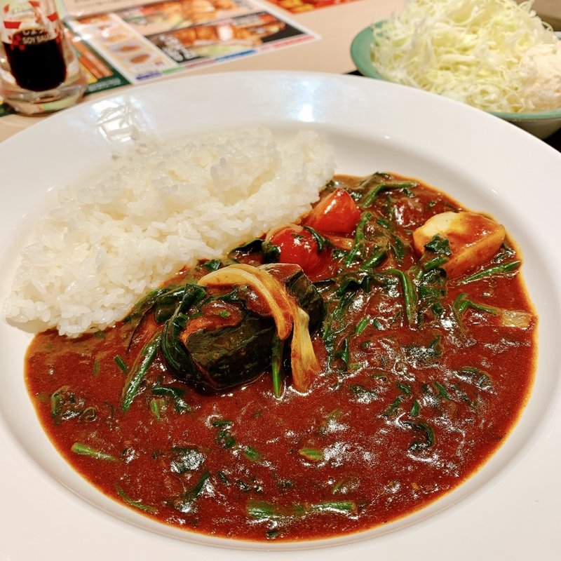 欧風彩り野菜カレー(ほうれん草追加)(松のや 春日店)