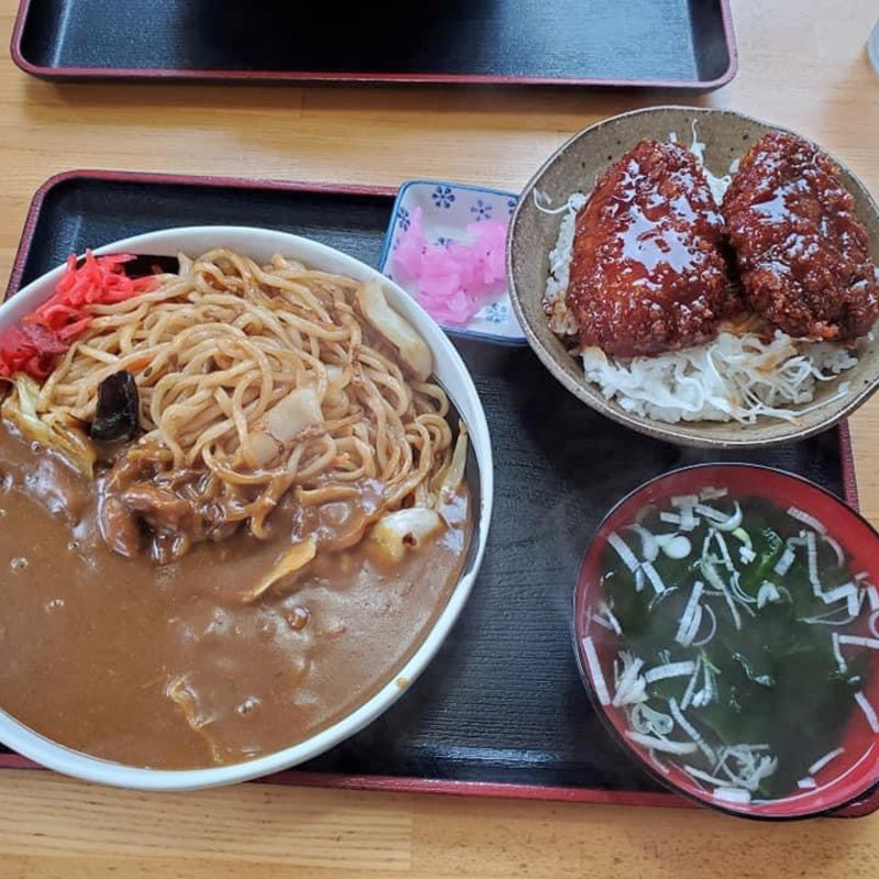 カレー焼きそば 半ソースかつ丼(一風亭 )
