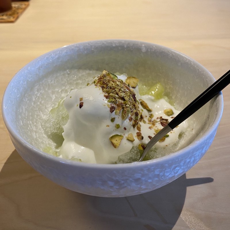 メロンのかき氷(京味 もと井)