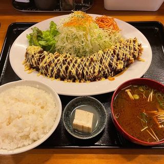バラカツ定食(丸十ワタライ食堂)